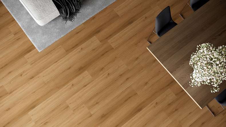 planeo Rigid Klick Vinyl - HOMEtec Pro 50 IXPE Natural Field Oak | Trittschalldämmung integr. (RP-G50-4)