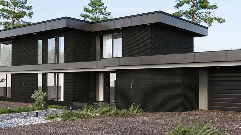 planeo LINEA Wide - WPC CoEx Fassadenverkleidung Schwarz 2900 x 181 mm