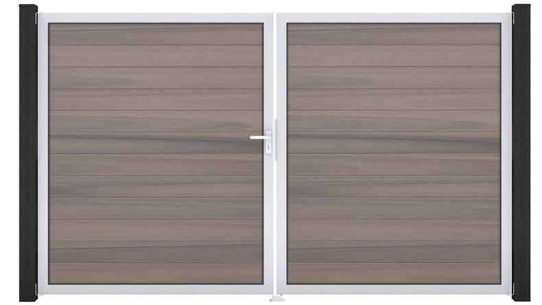 planeo Gardence Strong - BPC-Tor - 2-flügelig Bi-Color co-ex mit Alurahmen 