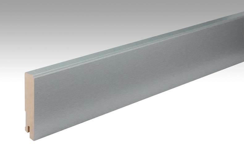 MEISTER Sockelleisten Fußleisten Edelstahl DF 063 - 2380 x 80 x 16 mm (200011-2380-00063 - 698223063)