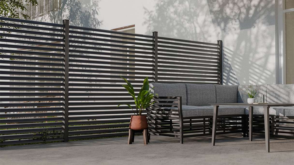 planeo Gardence Metallic Ellipse - Alu-Gartenzaun Quadratisch Anthrazit | DB703