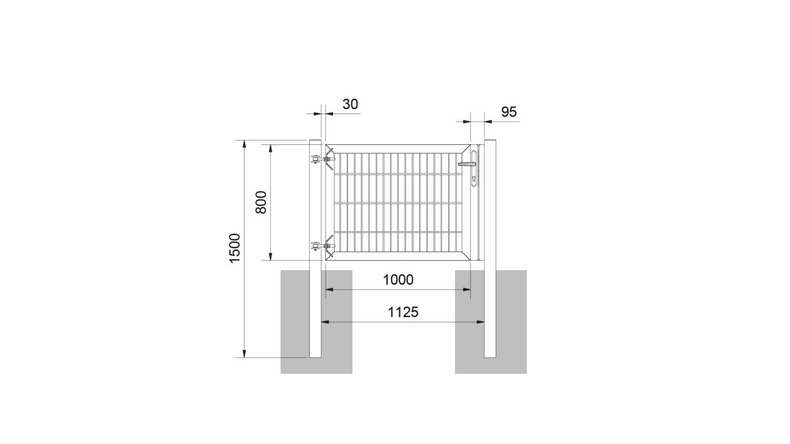 planeo Universaltor schwer 1-flg. Anthrazit inkl. Torpfosten