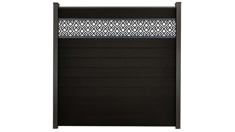 planeo Gardence Strong - BPC-Steckzaun Abstract Schwarz co-ex 180 x 180 cm