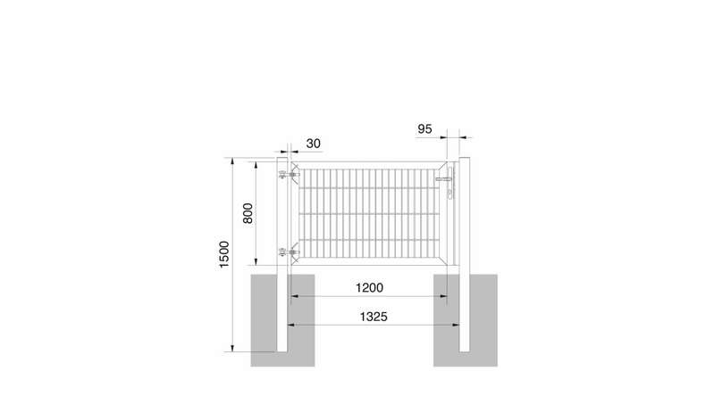 planeo Universaltor schwer 1-flg. Anthrazit H 800 x B 1325 mm inkl. Torpfosten