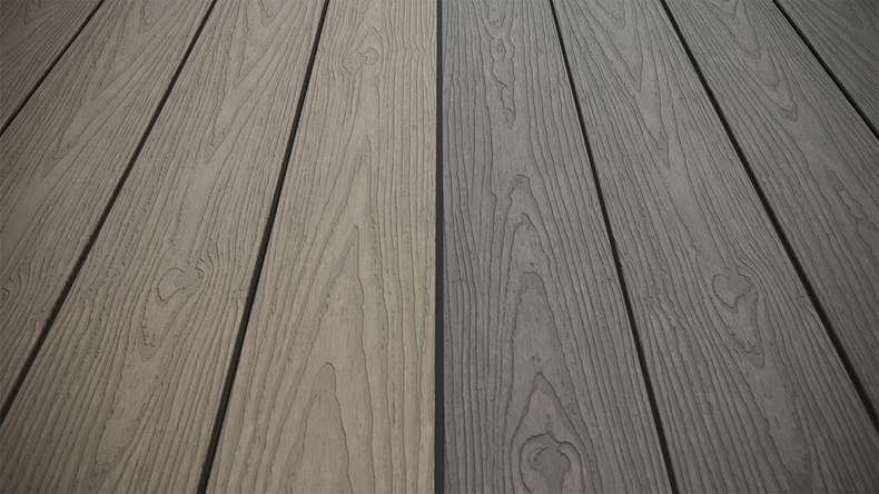 planeo CoEXWood WPC Terrassendiele Massiv ummantelt - Grau/Zement 4.8m strukturiert