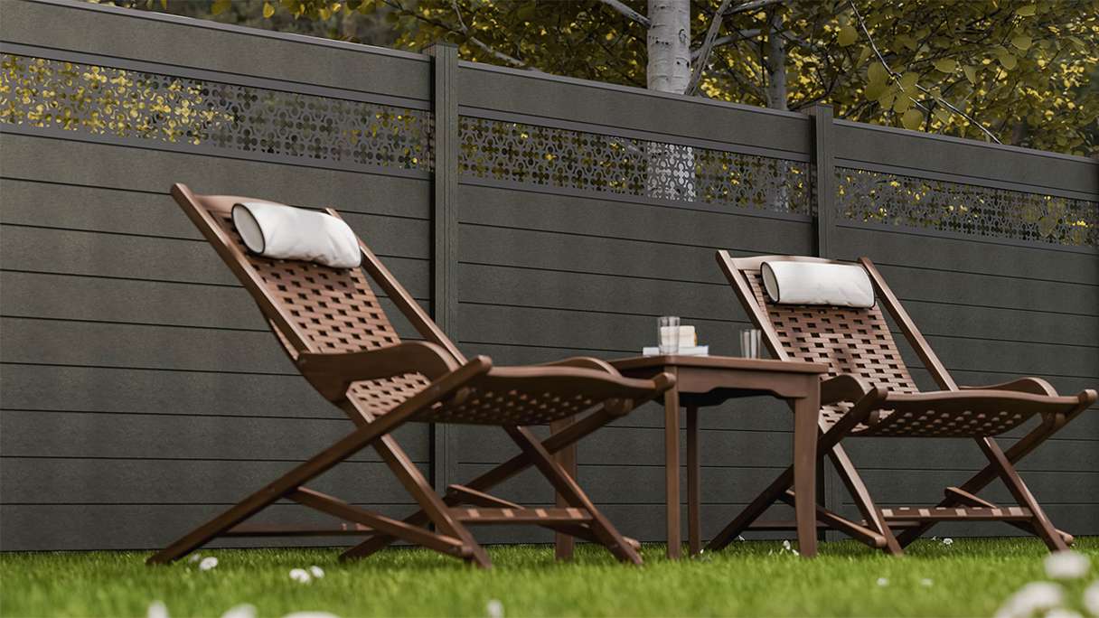 planeo Gardence Strong - BPC-Steckzaun Oriental Anthrazitgrau 180 x 180 cm