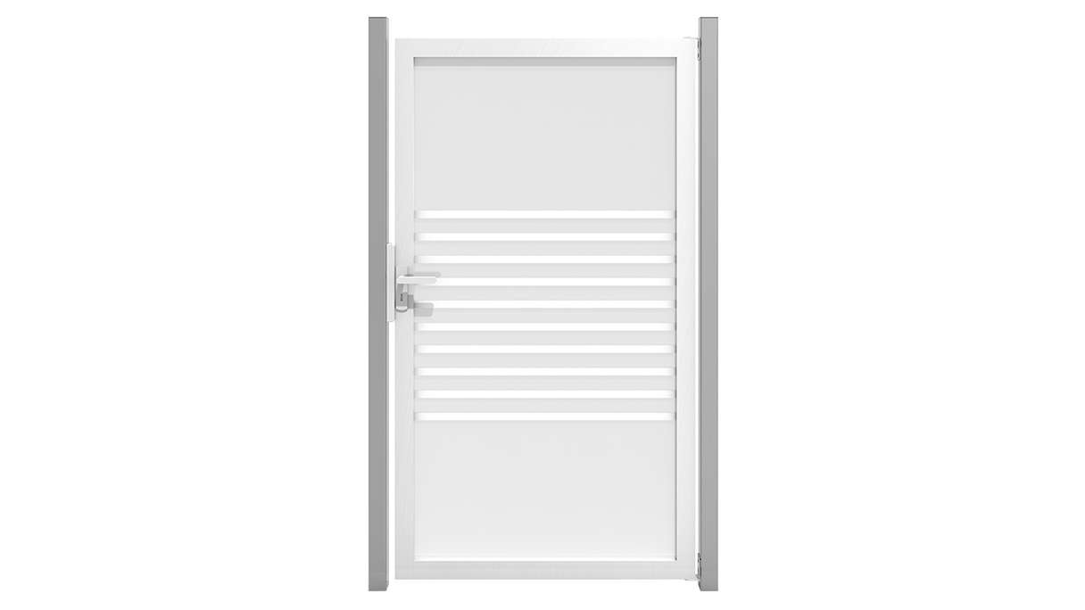 planeo Gardence Flair - Glas-Sichtschutz Tor mit Alurahmen 100 x 180 cm