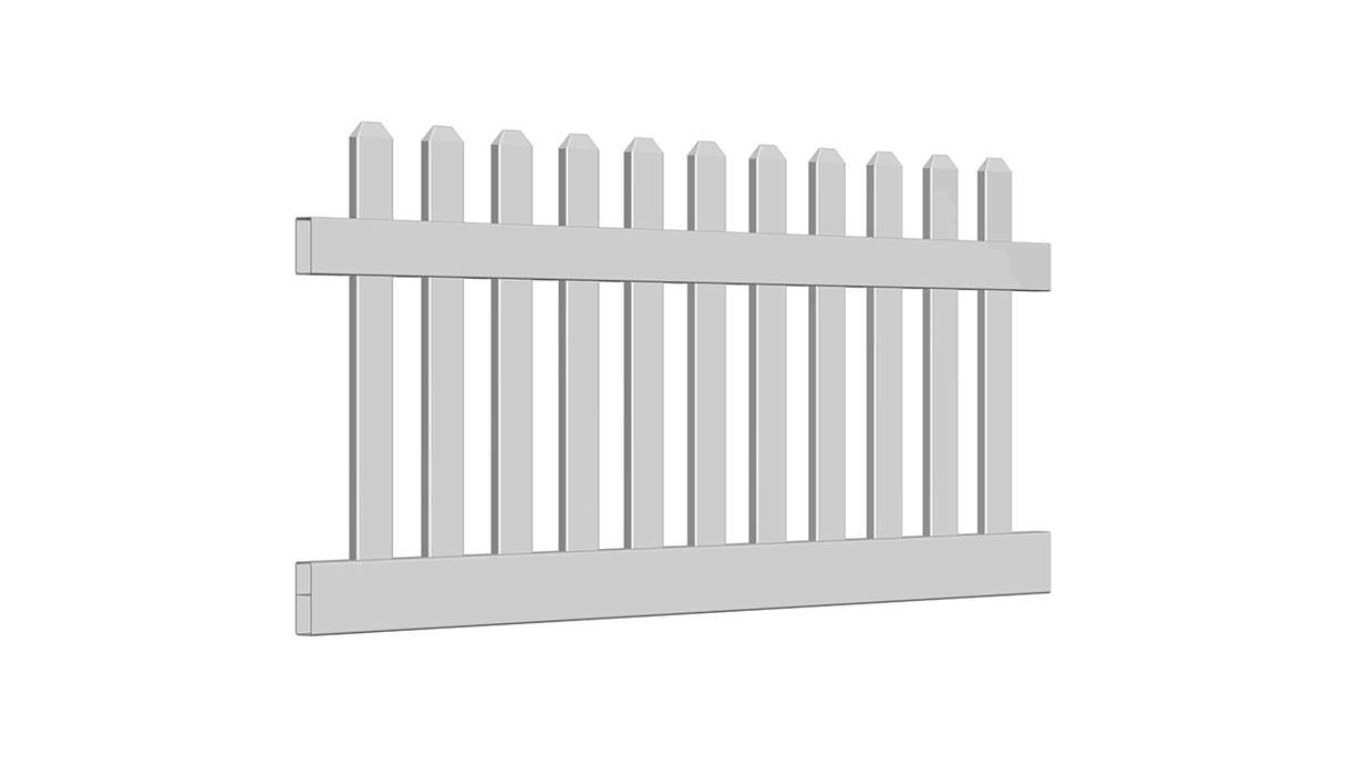 planeo Privara - PVC Steckzaun Vorgartenzaun Weiß - UV-Beständig | 180 x 80 cm