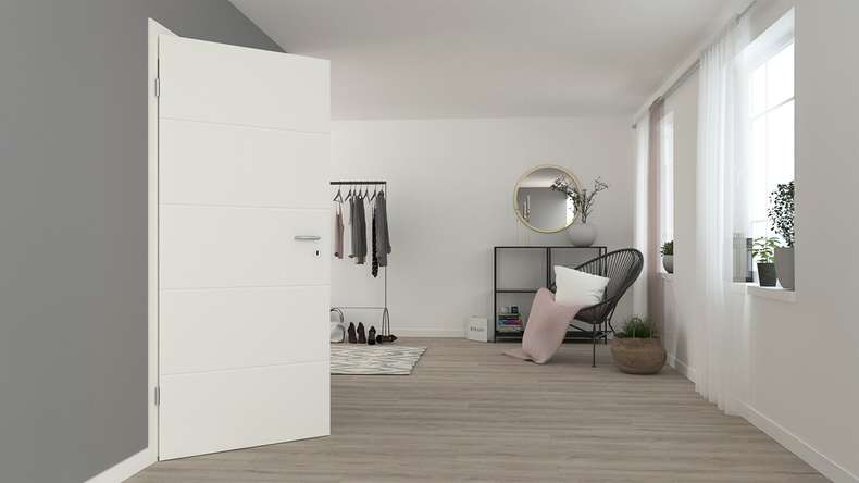 planeo Design-Innentür VELA Kado 5O Weißlack 9010 Eckkante | lackiert - 1985 x 610|735|860|985 mm