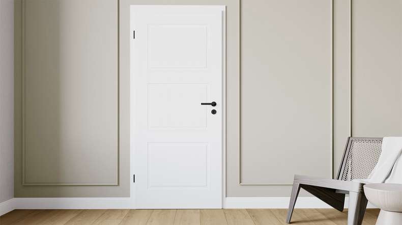 planeo Design-Innentür PUREA Essence 3 Weißlack 9003 Designkante | lackiert - 1985 x 610|735|860|985 mm