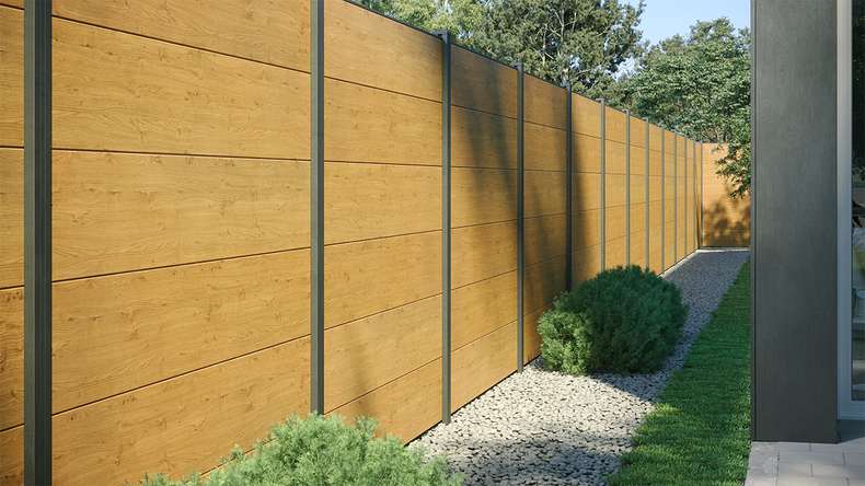 planeo Gardence Simply - PVC-Steckzaun Quadratisch Asteiche Natur