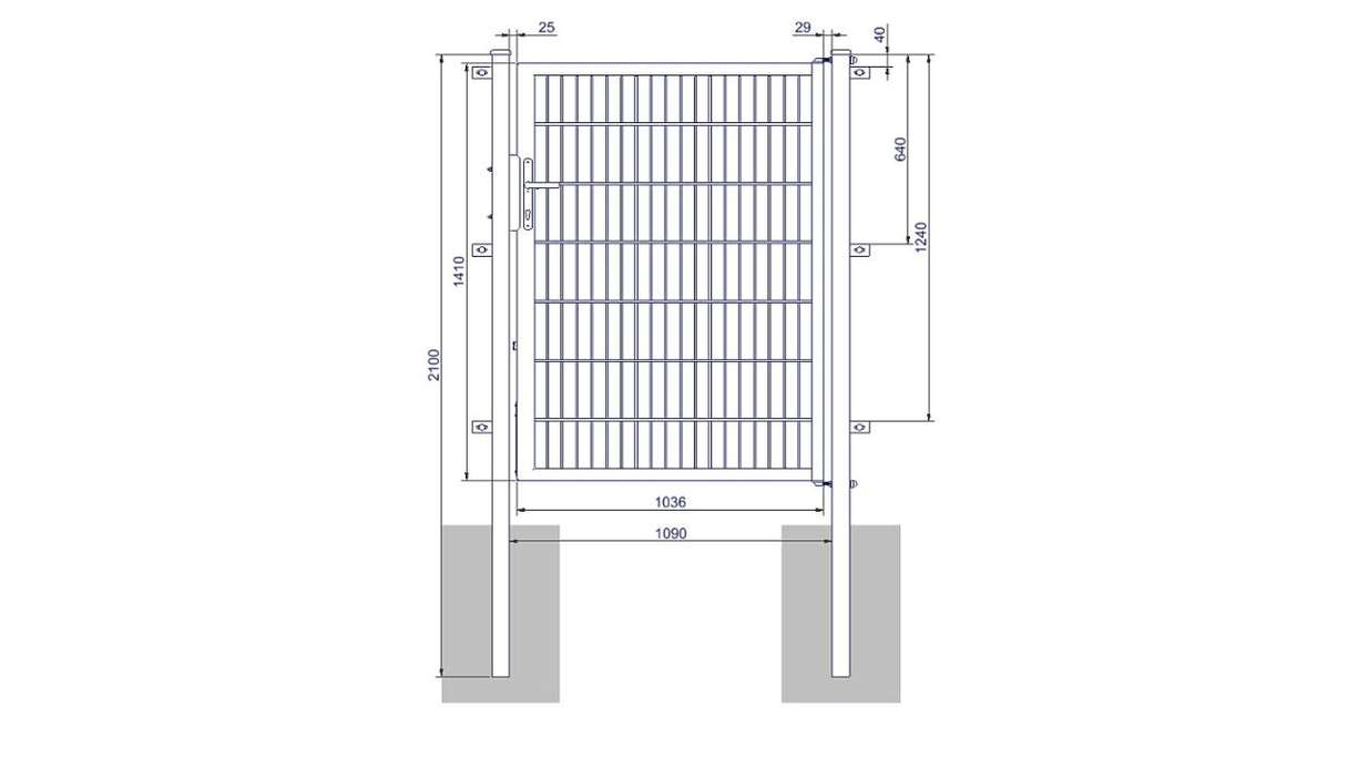 planeo Universaltor medium 1-flg. Anthrazit H 1400 x B 1090 mm inkl. Torpfosten