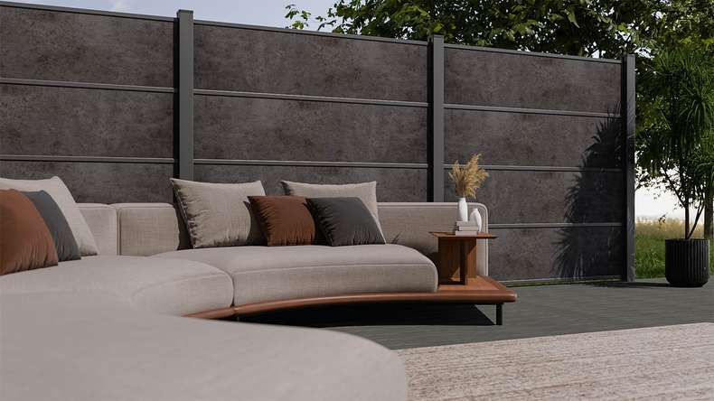 planeo Gardence Resistant - Einzelprofil Anthrazitgrau 180 x 45 x 8mm