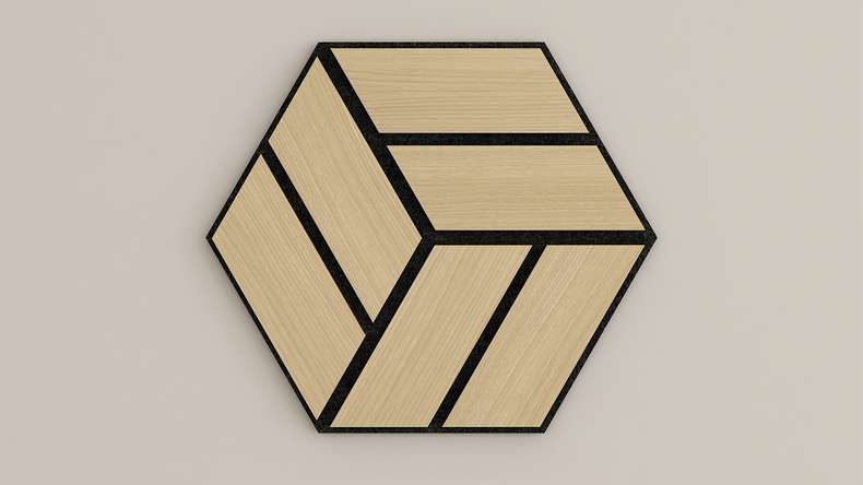 Skaben Akustikpaneele SilentWall - HexaUno New Light - 30 x 26 cm
