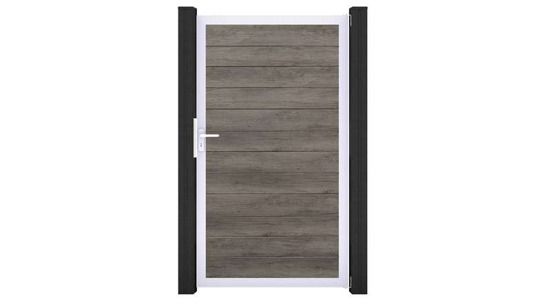 planeo Gardence Simply Small - PVC-Universaltor Monument Oak mit Alu-Rahmen in Silber | EV1 100 x 180 cm