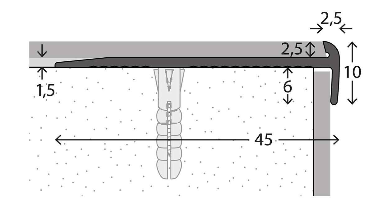 planeo Treppenkantenprofil 871 - 250 cm