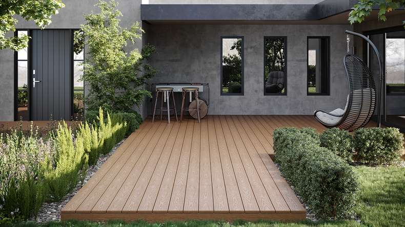 planeo TitanWood - Massivdiele dunkel-braun antik gealtert/gebürstet 4m | 5m