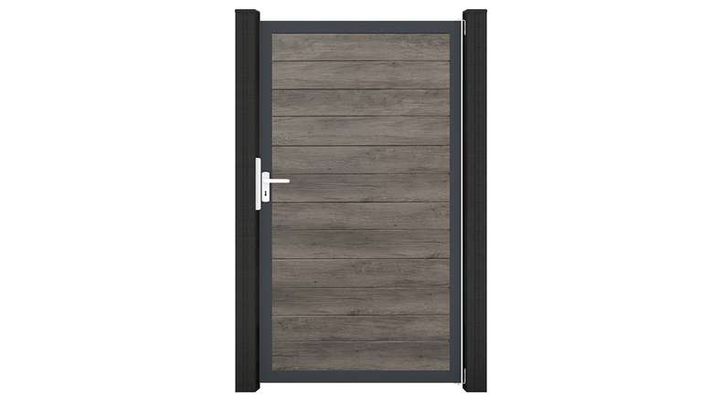 planeo Gardence Simply Small - PVC-Universaltor Monument Oak mit Alu-Rahmen in Anthrazit | DB703 100 x 180 cm