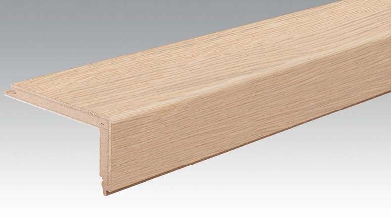 MEISTER Treppenkantenprofil aus Parkett L-Profil Eiche authentic cremeweiß 9017 (800004-2150-09017 - 9036009017)