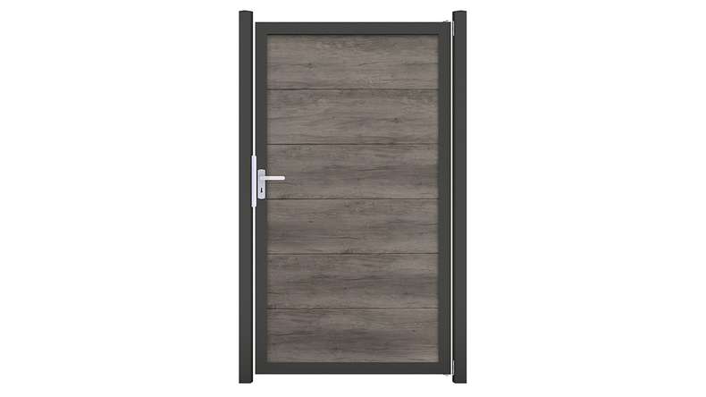 planeo Gardence Simply Guard - PVC-Universaltor Monument Oak mit Alu-Rahmen in Anthrazit | DB703 100 x 180 cm
