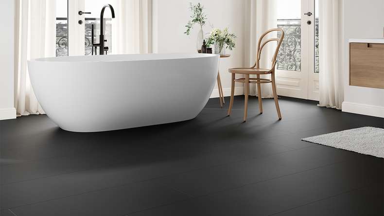 planeo Rigid Klick Vinyl - Stone Schwarz Matt | Trittschalldämmung integr. (100P190MT)
