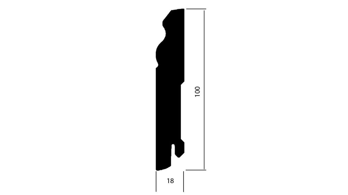 Wicanders MDF-Leiste foliert - Weiß Hamburger 18x100x2400mm (VWDE3111)