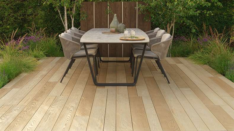 planeo Authoria PureBoard Terrassendiele Massiv - Ashwood 3.6m strukturiert