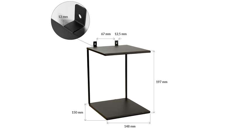 planeo doppel Regal - Schwarz inkl. Schrauben
