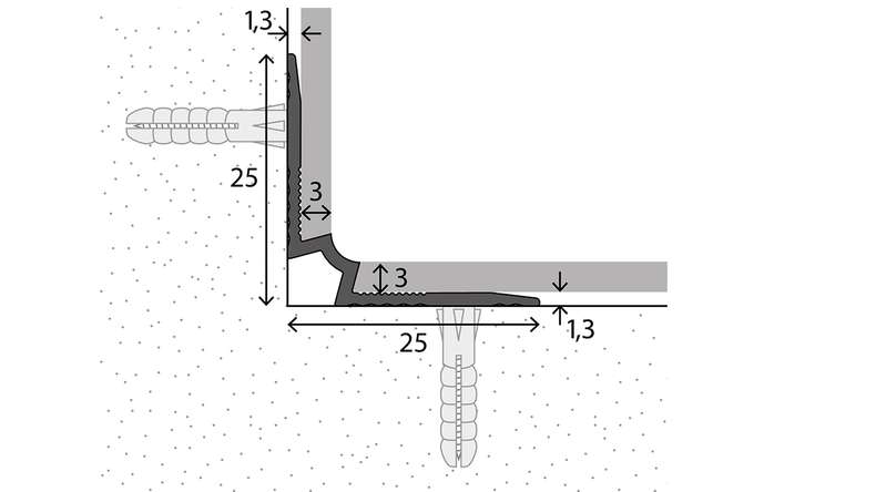 planeo Treppenkanteninnenwinkel 701 - 250 cm