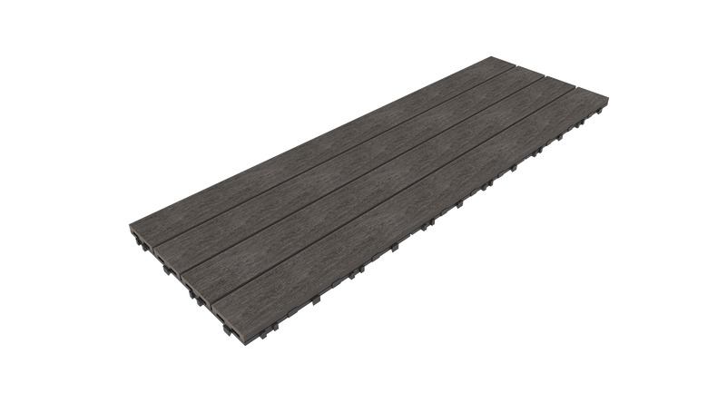 planeo WPC-CoEx-Terrassenfliese Dunkelgrau 90x30 cm