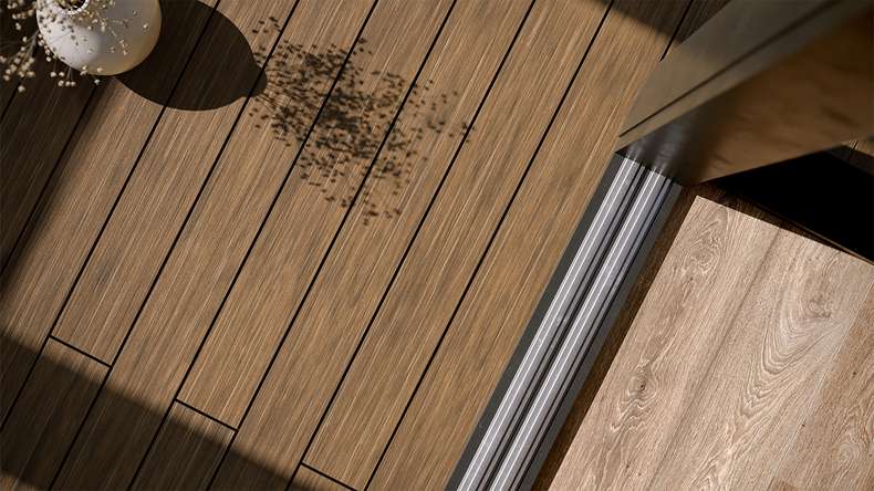 planeo AntikWood WPC-Terrasse Komplett-Set Massivdiele - Hellbraun antik gealtert