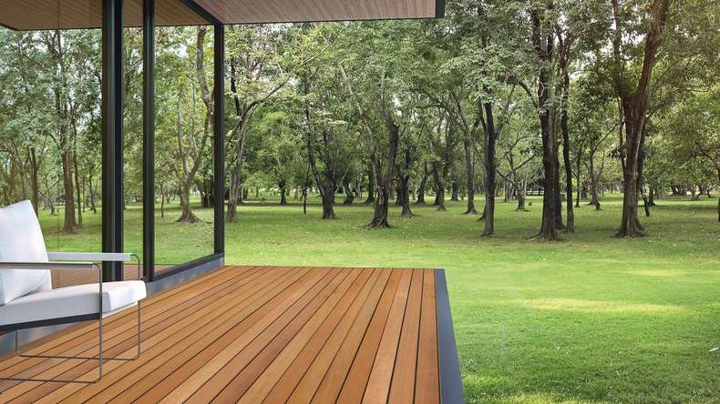 TerraWood Holzterrasse Garapa PRIME beidseitig glatt - 2.13m bis 6.1m