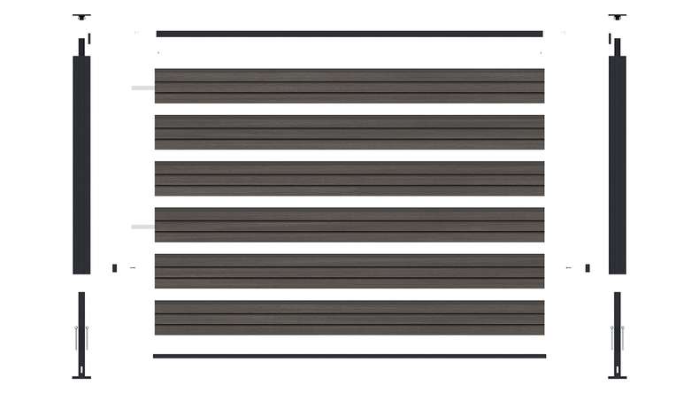planeo LINEA - WPC CoEx Rhombus Vorgarten Steckzaun Dunkelgrau 180 x 90 cm