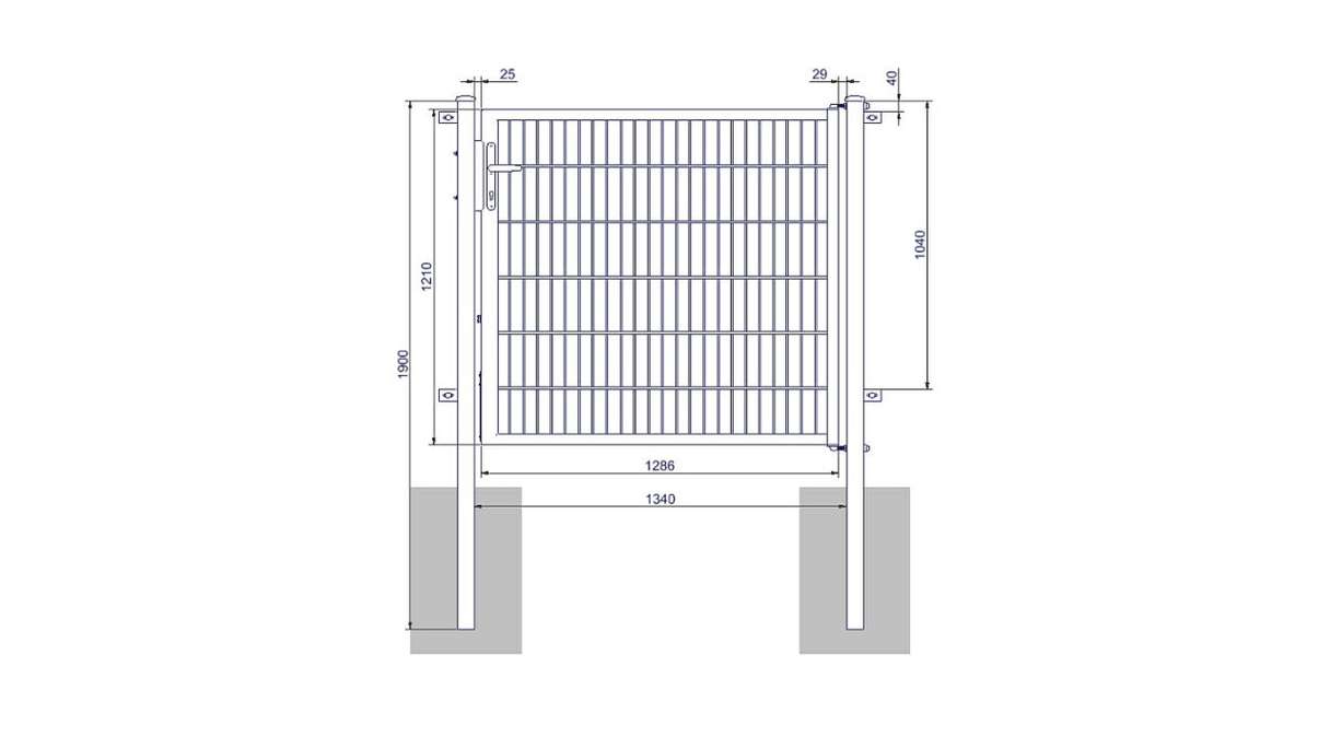 planeo Universaltor medium 1-flg. Anthrazit H 1200 x B 1340 mm inkl. Torpfosten