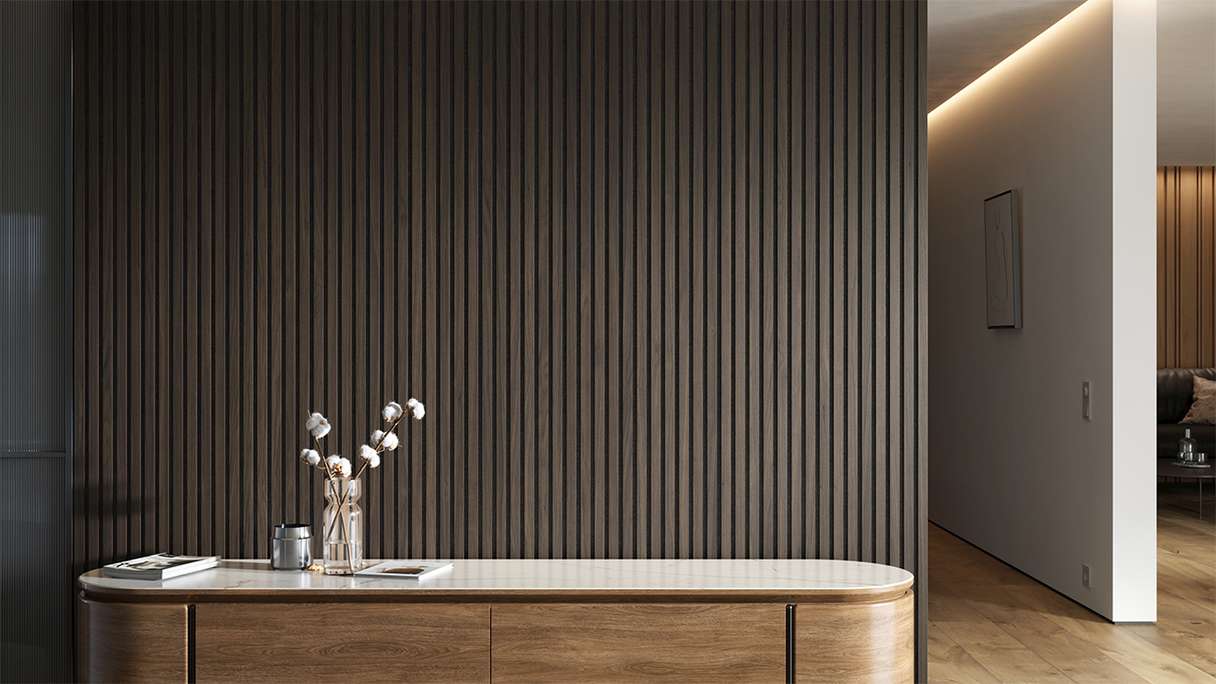 planeo Akustikpaneele - Eiche Braun - 2400 x 525 x 18mm (PU-A-003)