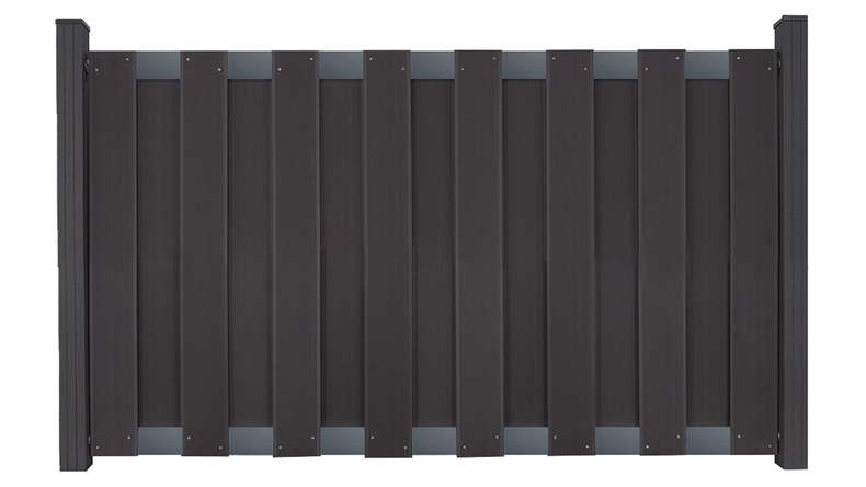 planeo Gardence Premade - BPC-Gartenzaun Vorgartenzaun Anthrazit mit DB703 Anthrazit Querriegel 180 x 90cm