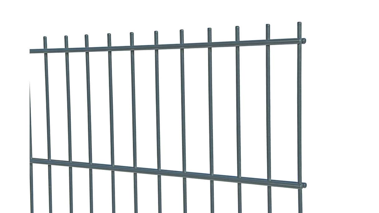 Doppelstabmattenzaun schwer 8/6/8 RAL 7016 Anthrazit - 2430 x 2510 mm