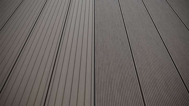 planeo LightWood WPC Terrassendiele Hohlkammer - Hellgrau 3.6m gerillt/genutet