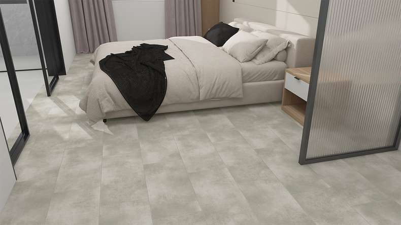 planeo Rigid Klick Vinyl - STEINWERK PUCore XL Betongrau Hell | Trittschalldämmung integr. (NF-FXL-299)