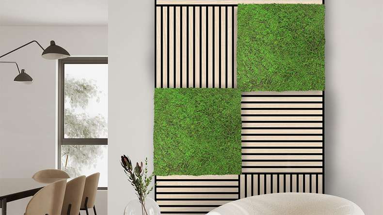 planeo Akustikpaneel - MixWall Living Leaf Forest Green Ancient Tree 52 x 52 cm | Naturpflanze (PLMW-70111)