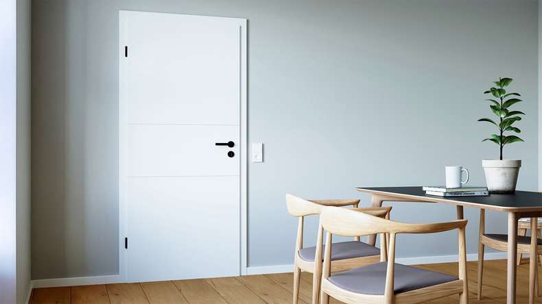 planeo Design-Innentür PUREA Vivo 3 Weißlack 9003 Designkante | lackiert - 1985 x 610|735|860|985 mm