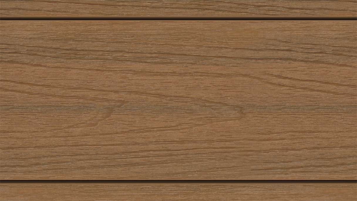planeo MAXLine Nature - 3m WPC CoEx ummantelte XL Terrassendiele Verbundprofil leicht - Burma Teak strukturiert/glatt gebürstet