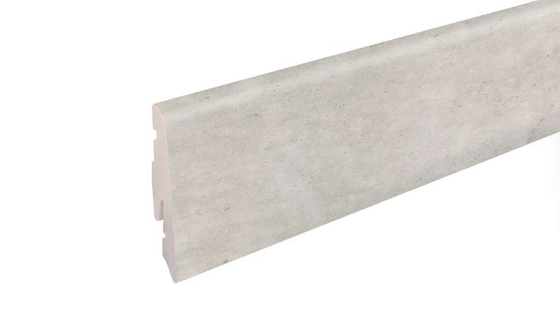 planeo Sockelleiste SolutionX 2in1 - 2400 x 14 x 58 mm Betongrau hell (SL0099)