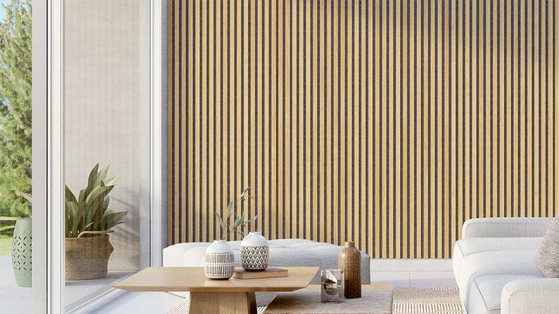 Skaben Akustikpaneele SilentWall Pro - Eiche Hellbraun - 250 x 60 cm