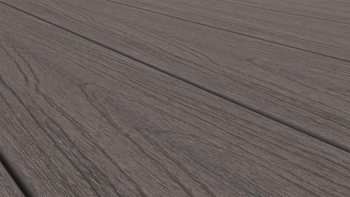 planeo MAXLine Nature - 3m WPC CoEx ummantelte XL Terrassendiele Verbundprofil leicht - Dunkelgrau strukturiert/glatt gebürstet