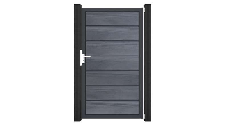 planeo Gardence Deluxe - BPC-Universaltor Steingrau co-ex mit Anthrazit-Alurahmen 100 x 180 x 4 cm