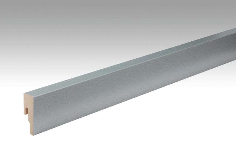 MEISTER Sockelleisten Fußleisten Edelstahl DF 063 - 2380 x 50 x 18 mm (200015-2380-00063 - 696323063)