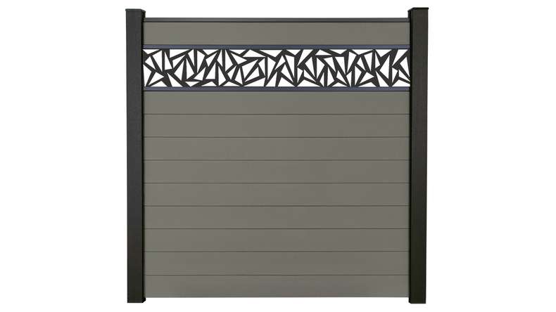 planeo Gardence Strong - BPC-Steckzaun Triangle Grau 180 x 180 cm