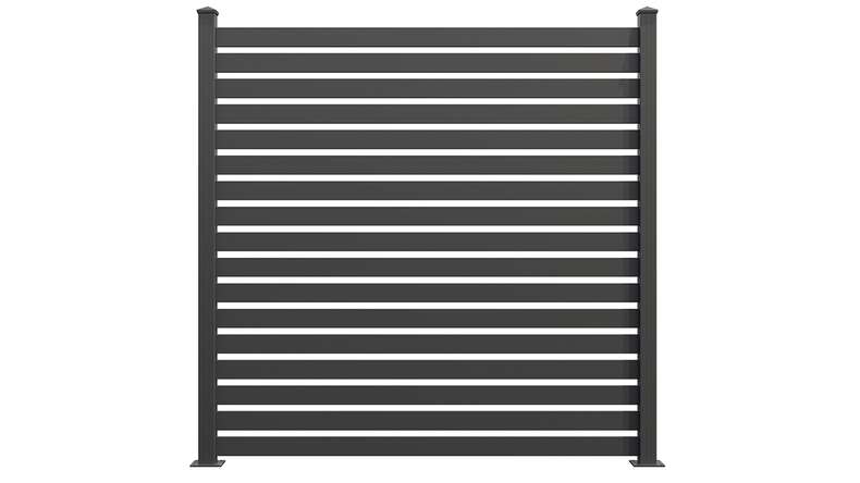 planeo Gardence Metallic Edge - Alu-Gartenzaun Quadratisch Anthrazit | DB703