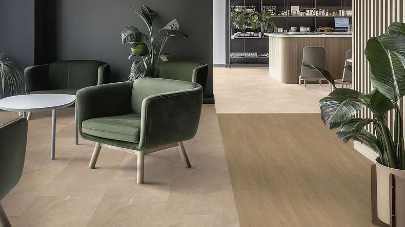 Gerflor Klick Vinyl Rigid - Creation 55 Clic Curton Stone Taupe | Authentisches Erscheinungsbild (60891604)